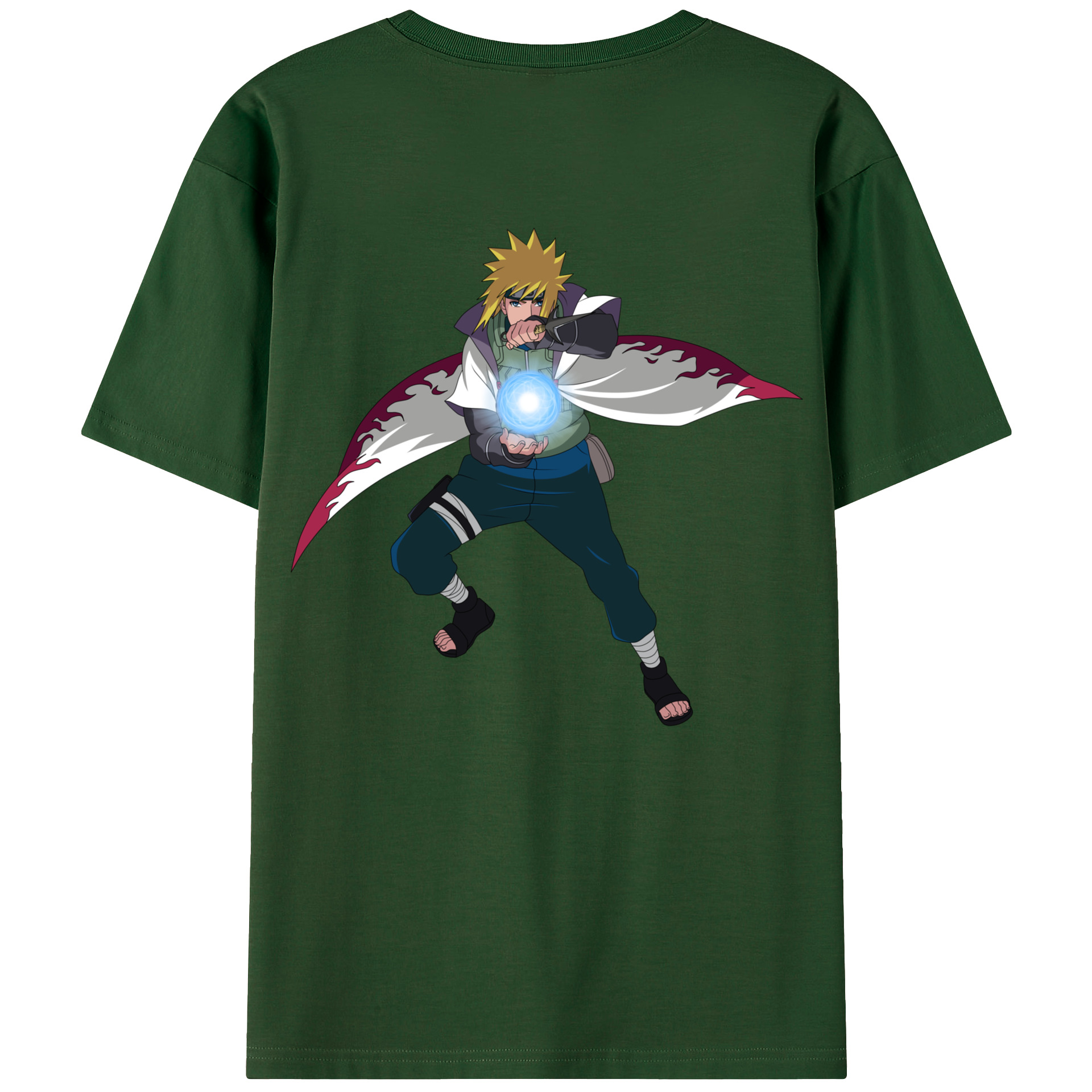 （画像用） NARUTO -ナルト- 波風 ミナト Namikaze Minato 綿100％半袖Tシャツ（背面プリント）